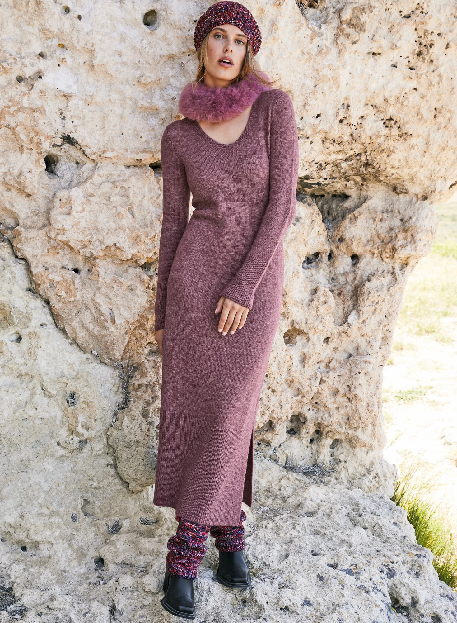 Alpaca Fur Pull-Through Scarf - Image 2