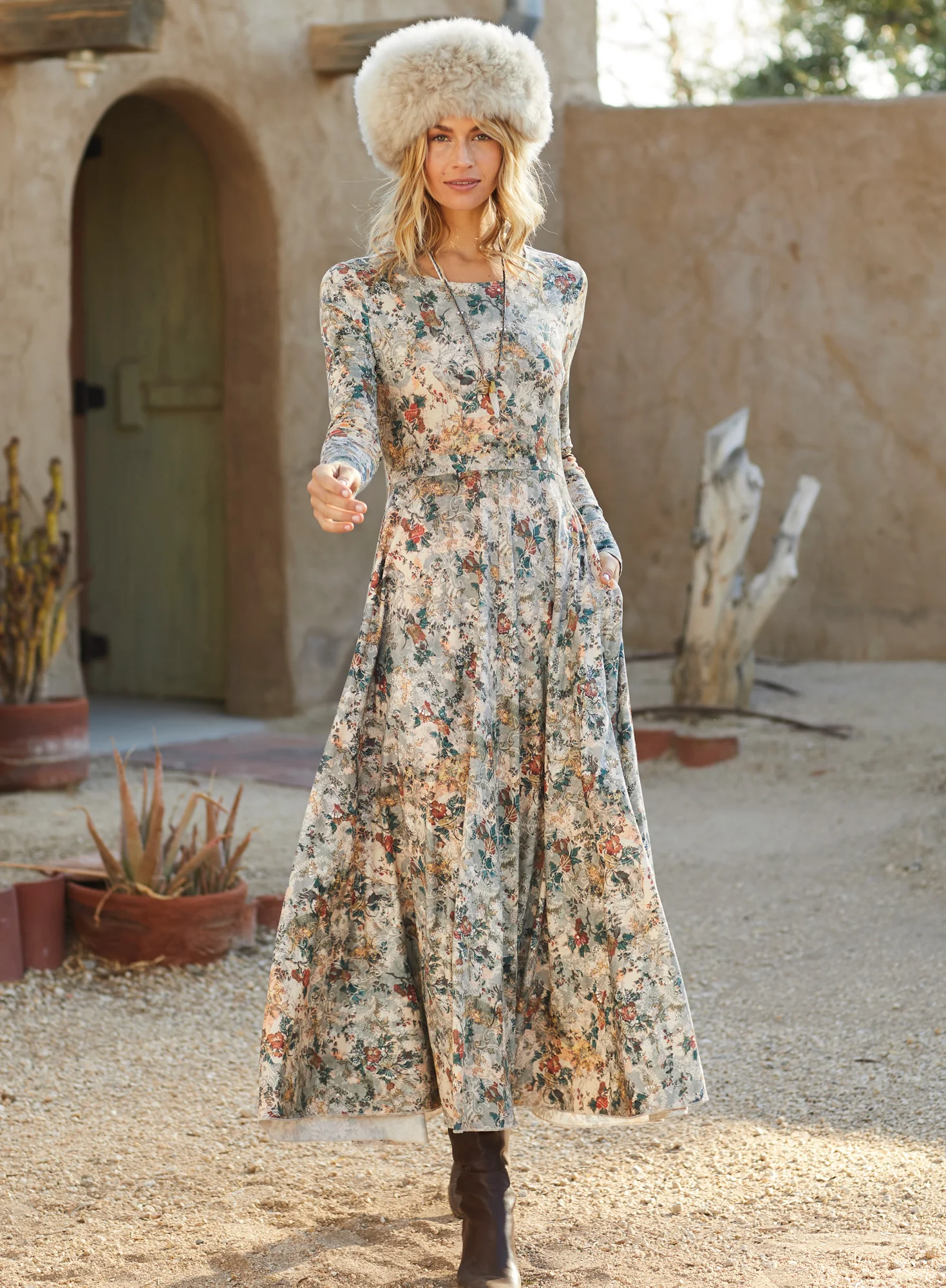 Antique Floral Dress - Image 7