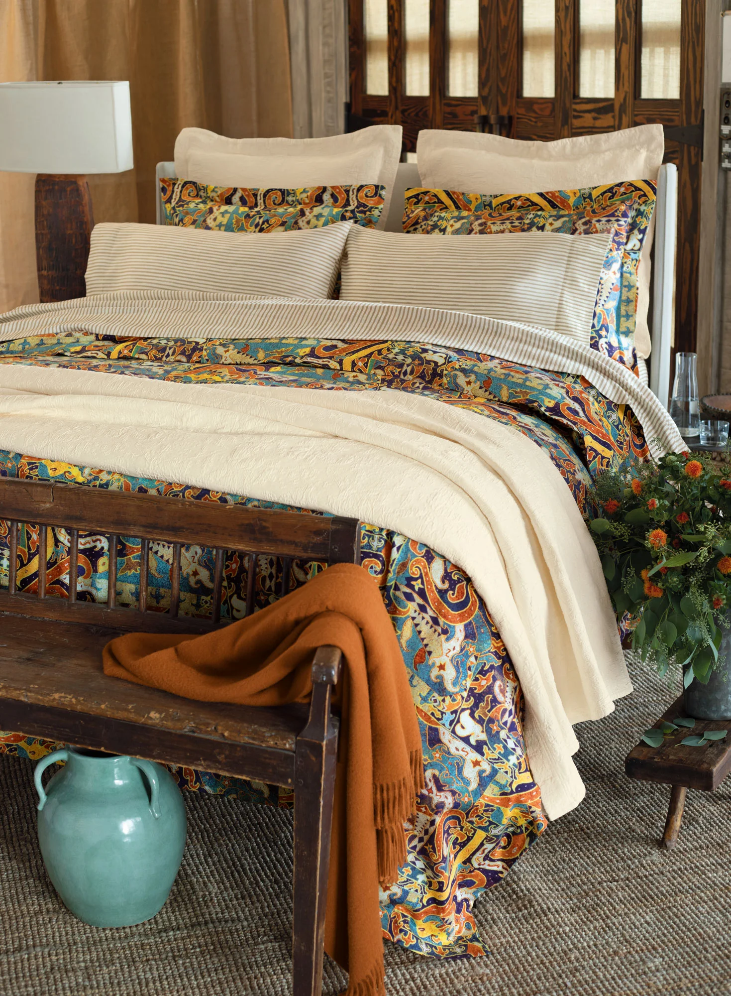 Arts And Crafts Floral Coverlet Set - Image 3