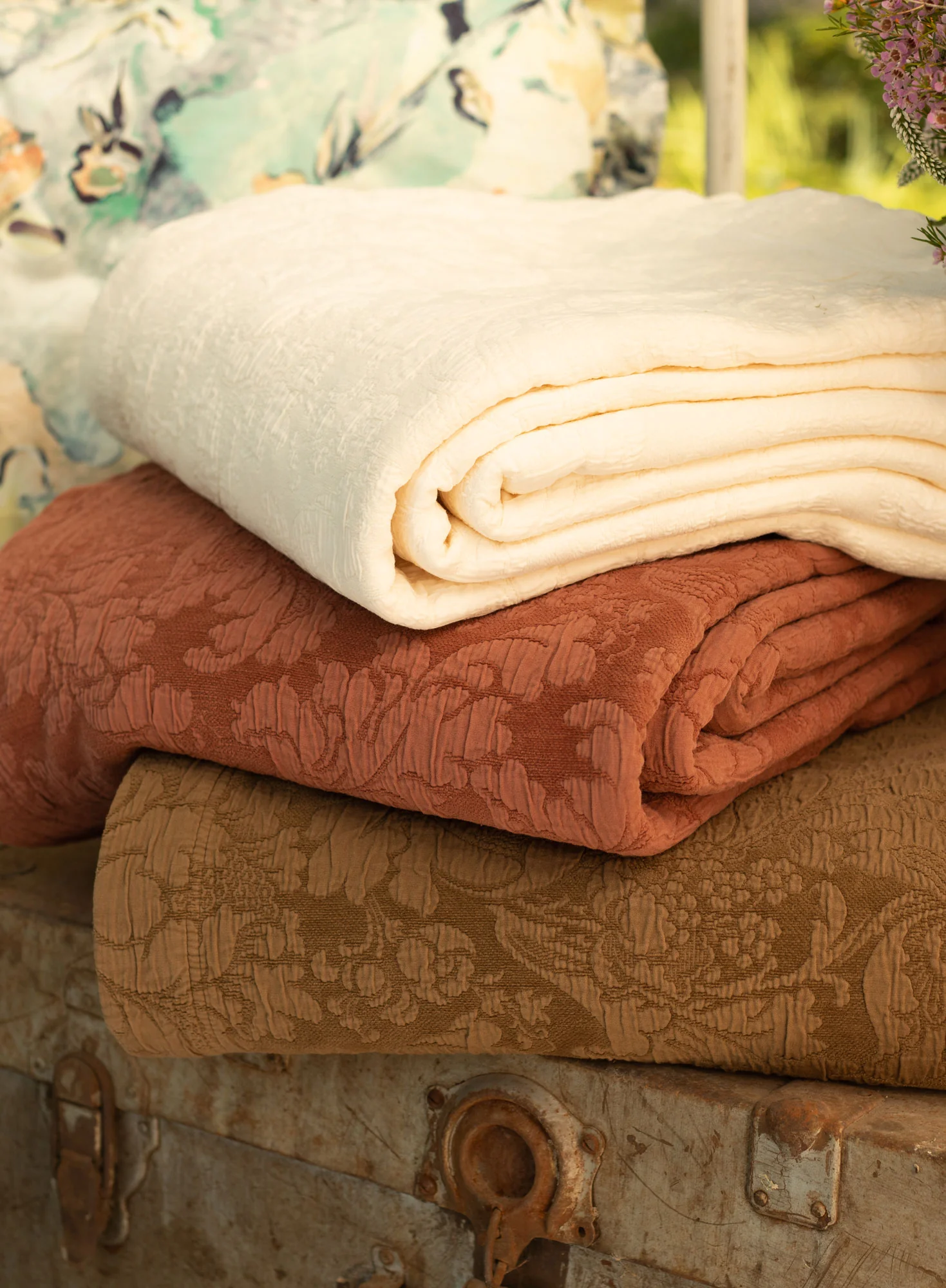 Arts And Crafts Floral Coverlet Set - Image 4