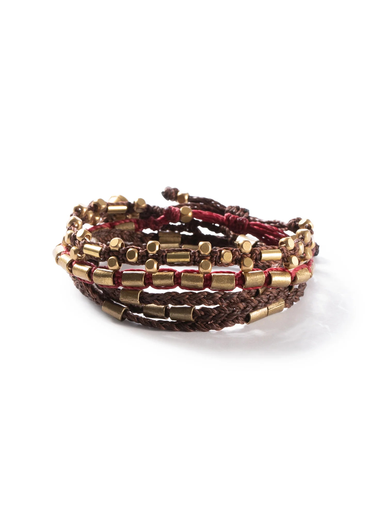 Bead And Cord Bracelets, Set Of 3