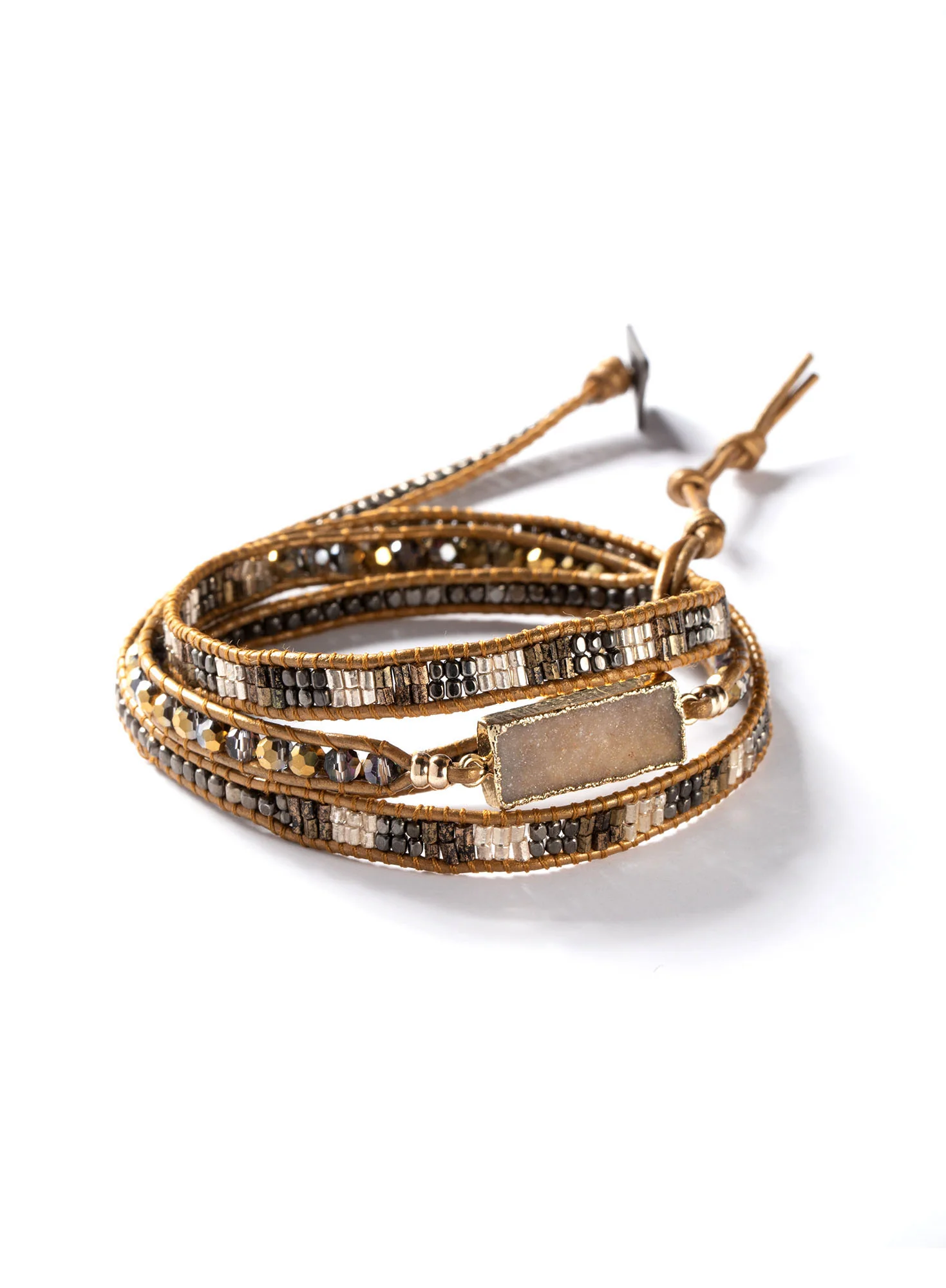 Calabasas Beaded Wrap Bracelet