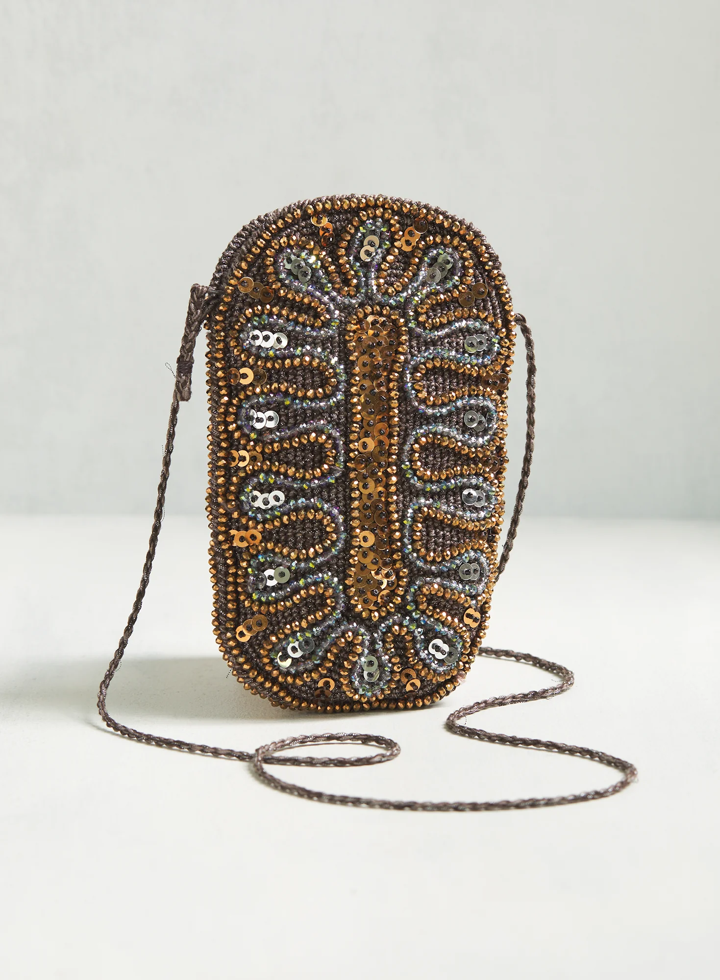 Copper Bead Crochet Bag