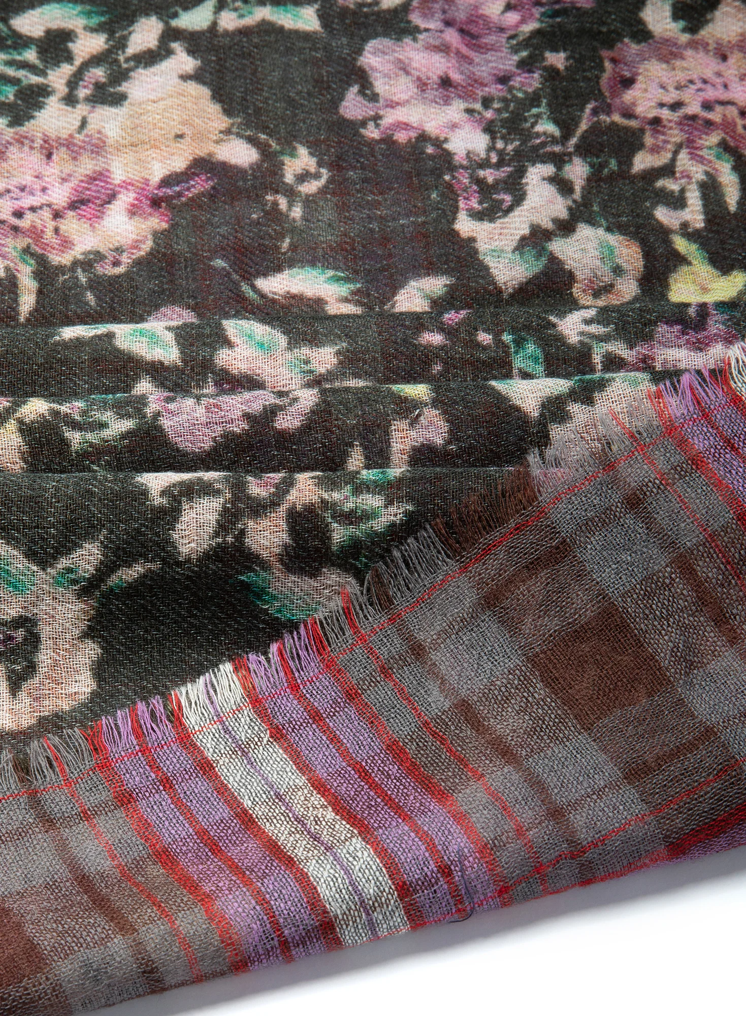 Floral Plaid Scarf - Image 2