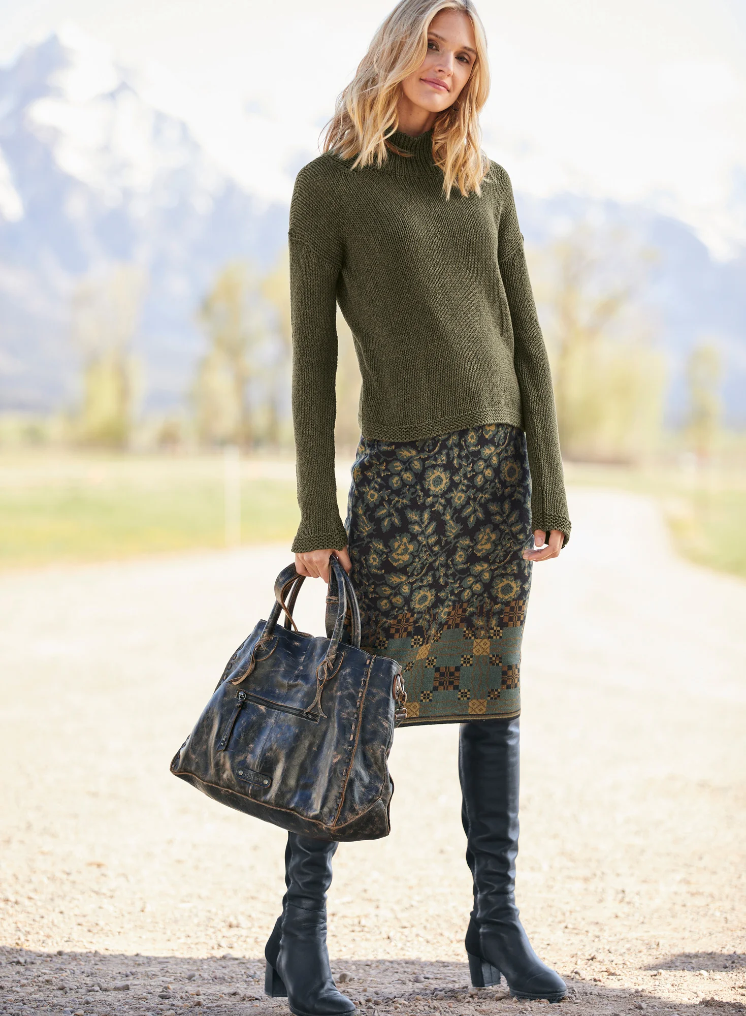 Folk Flower Pencil Skirt - Image 6