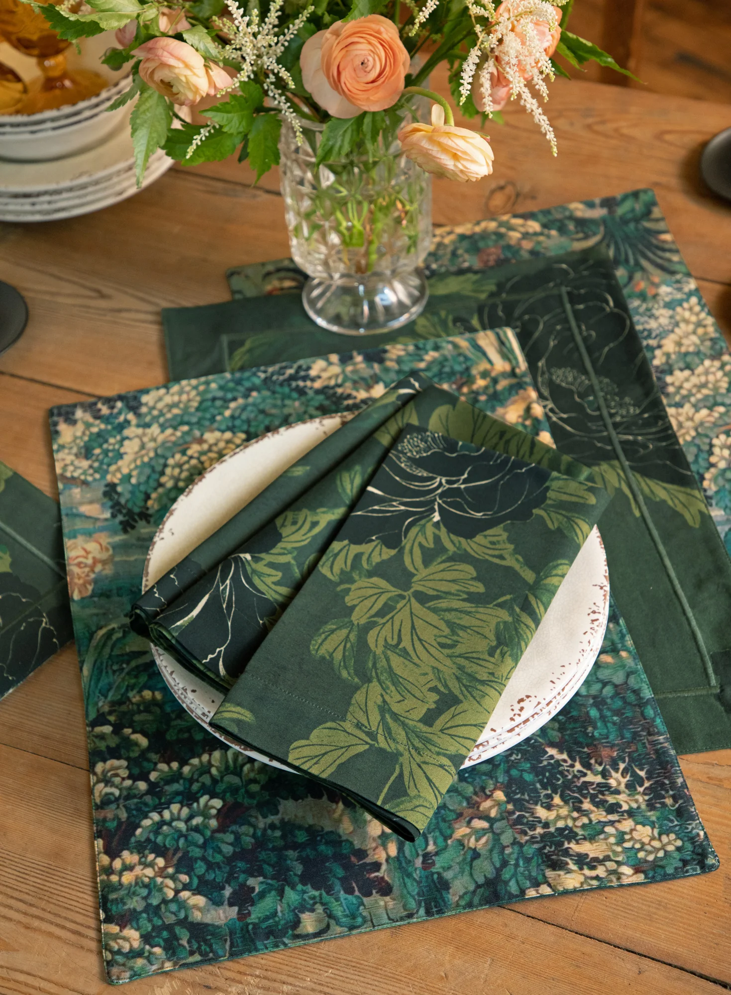 Night Peony Napkins, Set Of 4 - Image 3