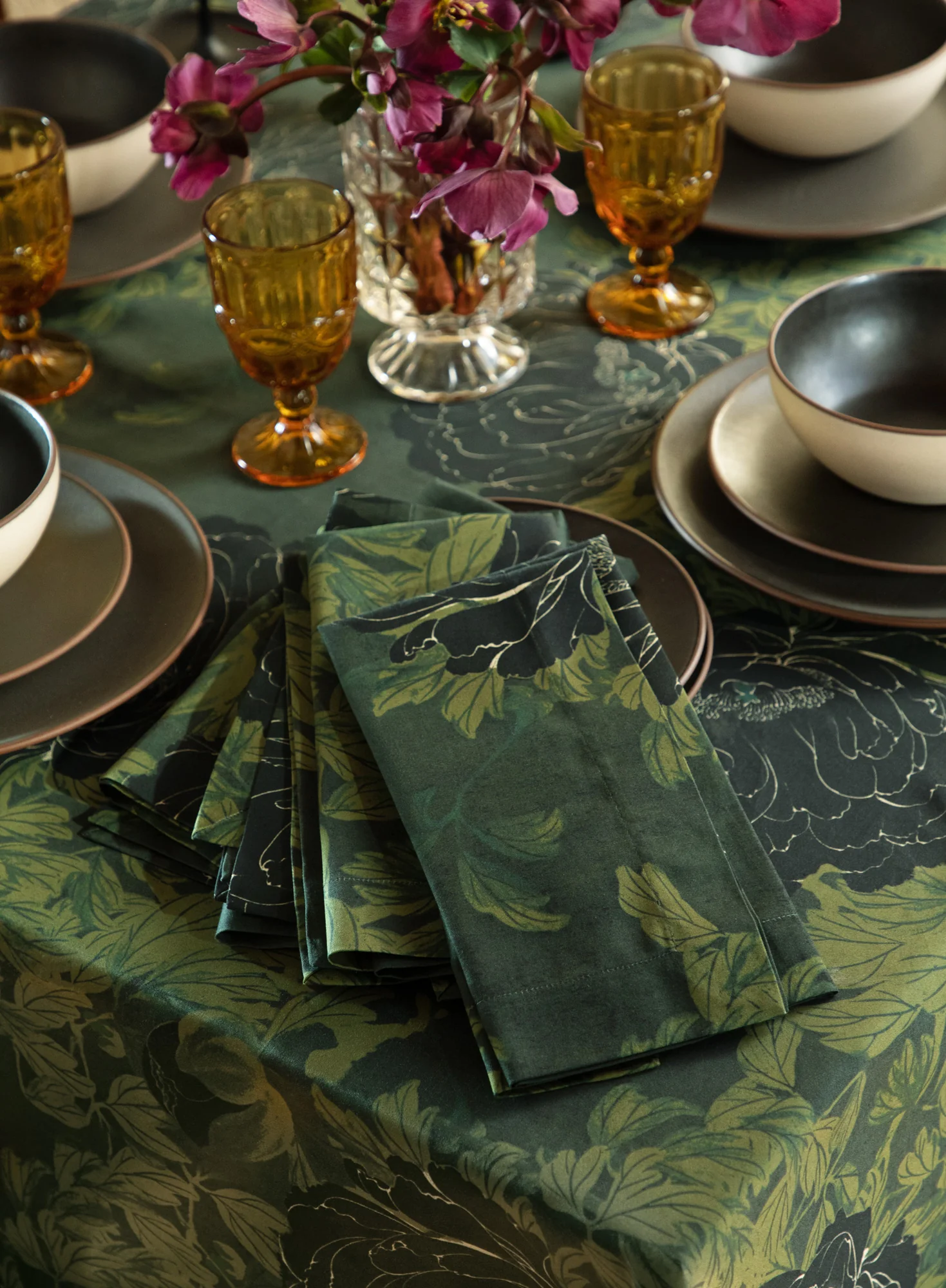 Night Peony Napkins, Set Of 4 - Image 4