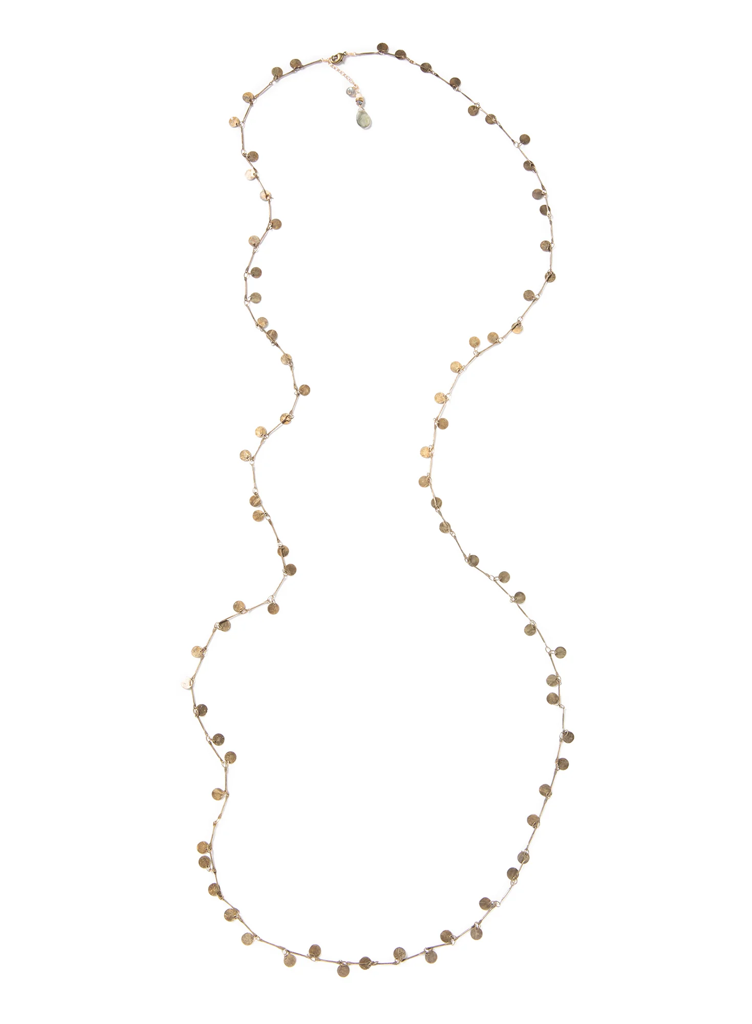 Oxidized Brass Paillette Necklace