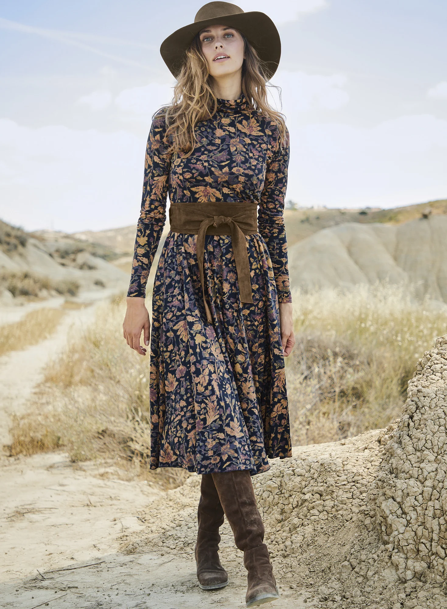 Persian Rose T-Neck Dress - Image 6