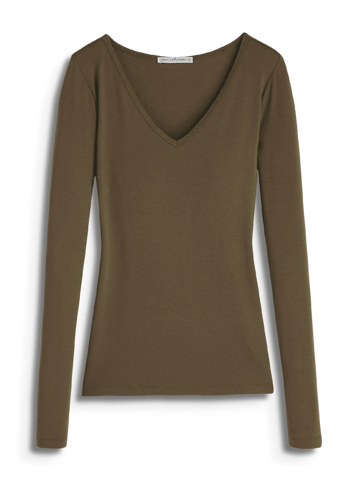 Pima Rib Knit V-Neck