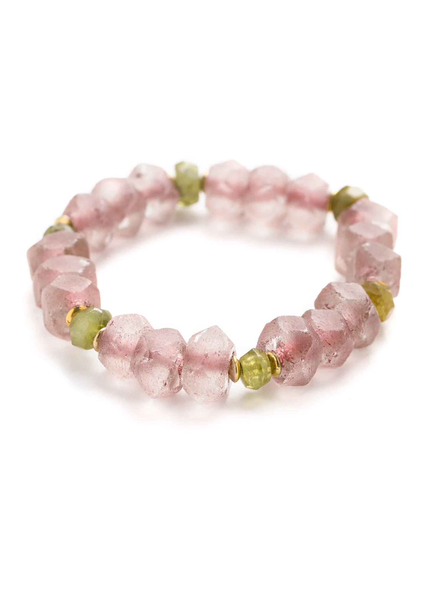 Pink Glass Stretch Bracelet - Image 2