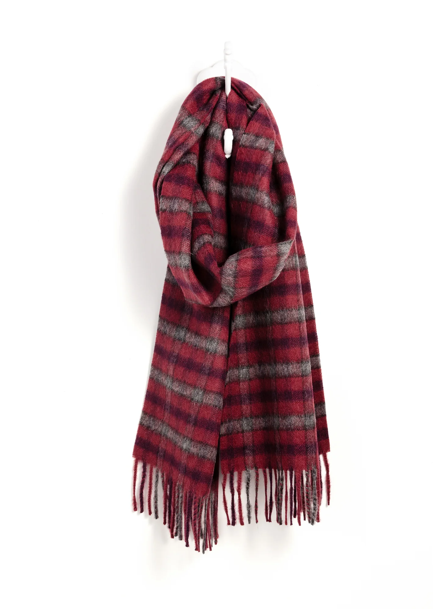 Plaid Baby Alpaca Scarf