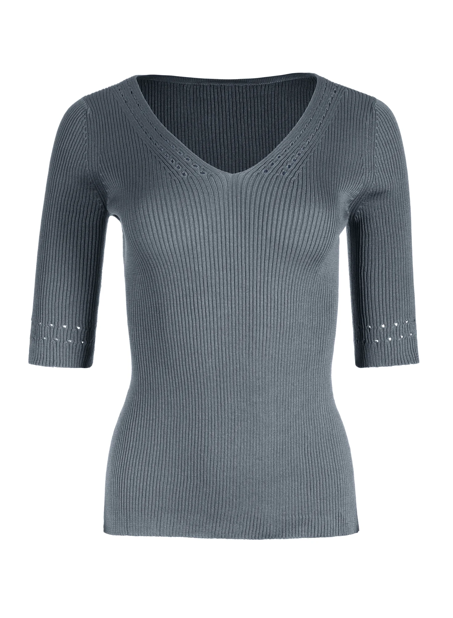 Pointelle V-Neck Top