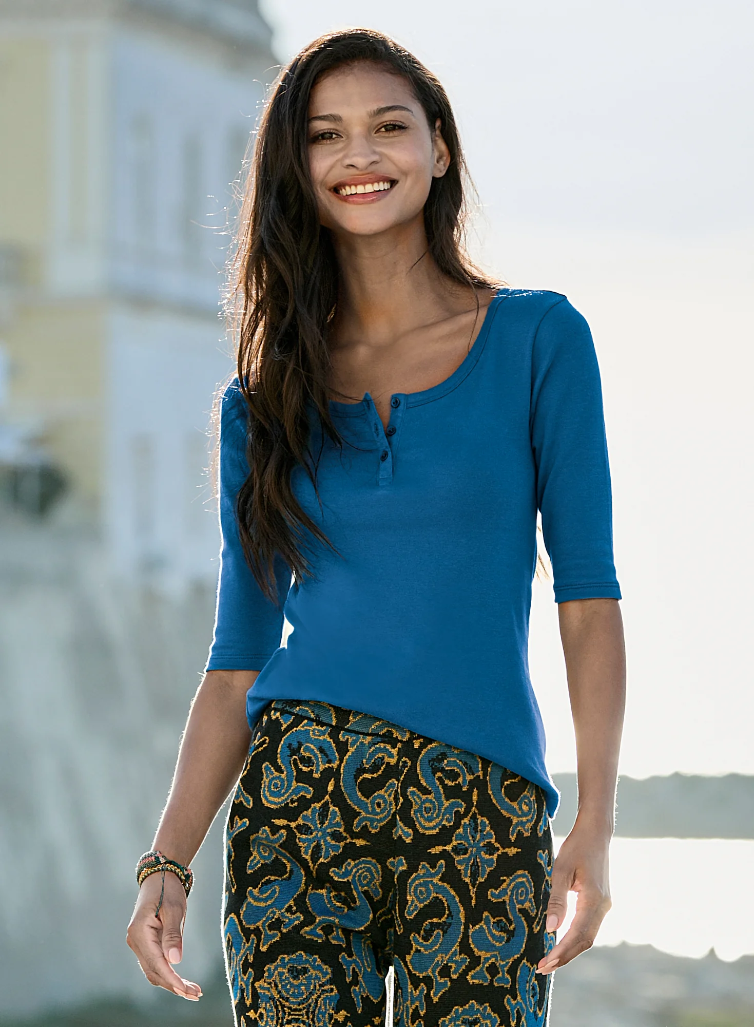 Rib Knit Henley - Image 3