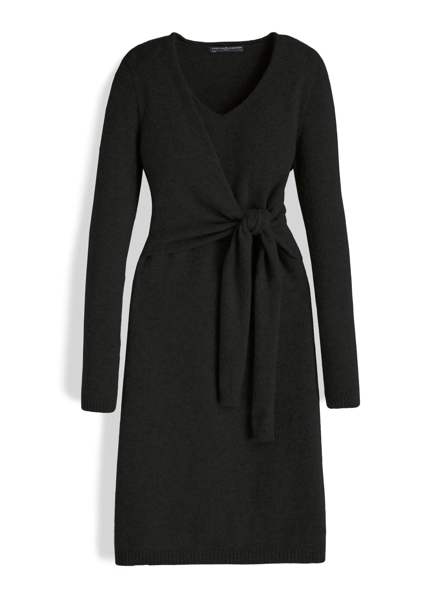 Royal Alpaca Faux-Wrap Dress