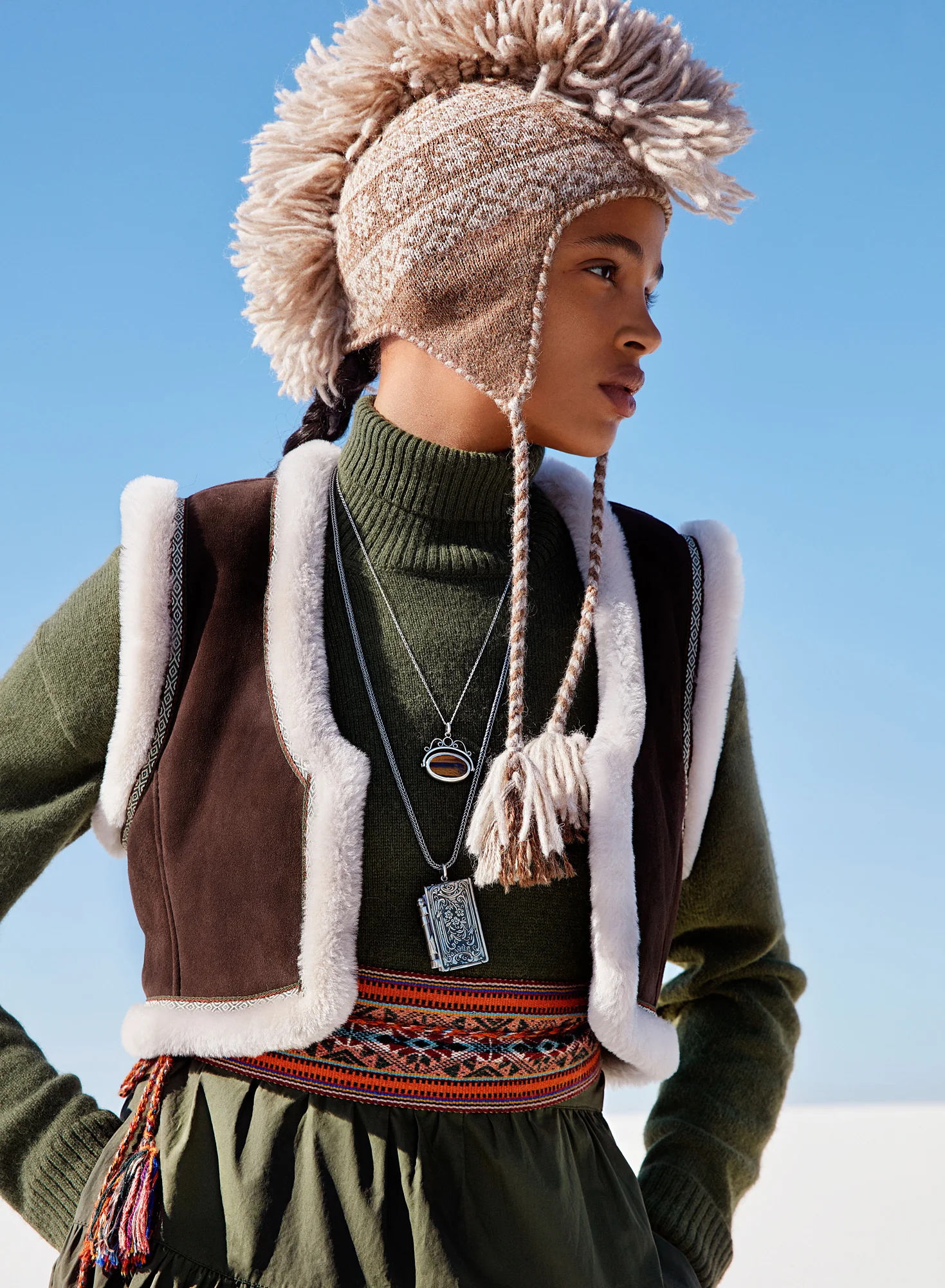 Shearling Manta Trim Waistcoat