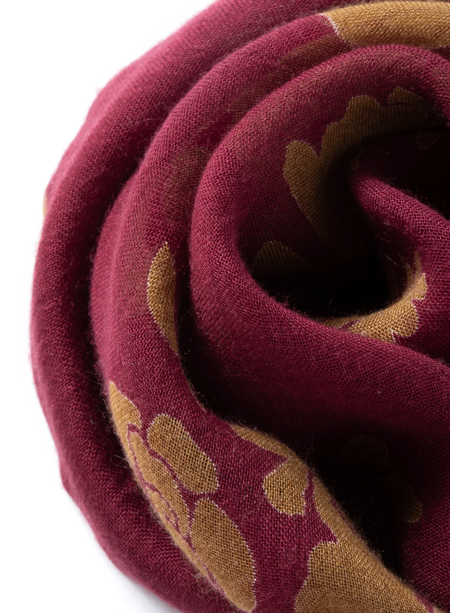 Wine And Gold Floral Scarf - Image 2
